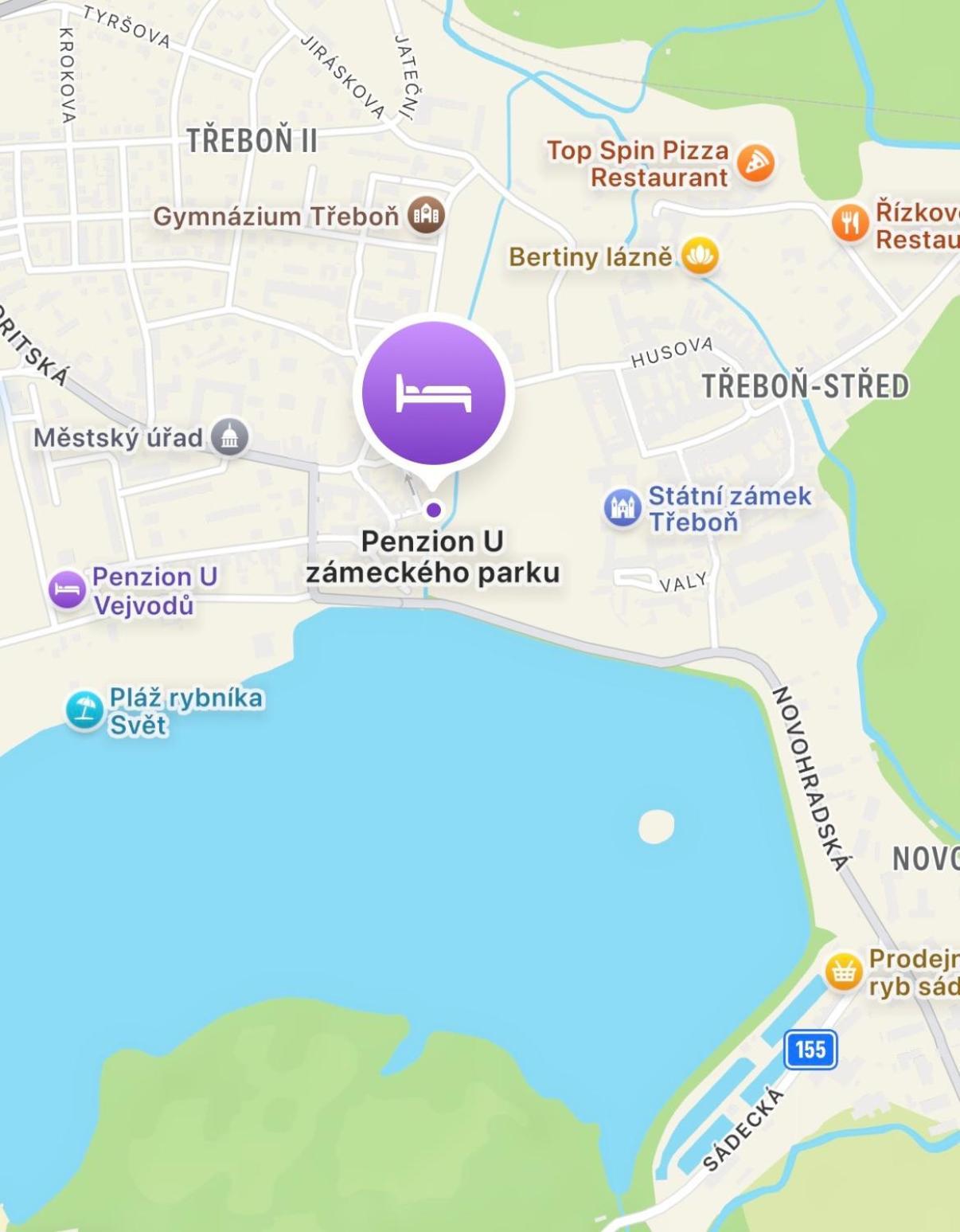 Penzion U Zameckeho Parku Тршебонь Екстер'єр фото